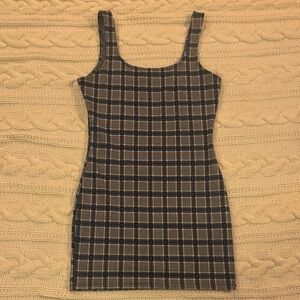 Forever 21 Navy and Cream Plaid Mini Tank Dress